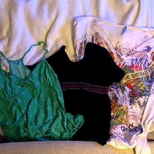 Woman’s comfy dress tops. Wear out or as pajamas. Above knee length.